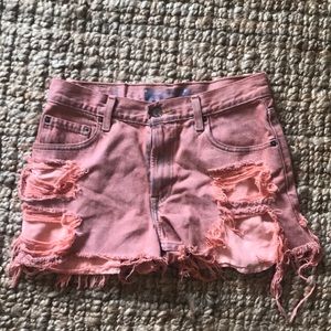 Vintage high waisted distressed Levi Jean shorts